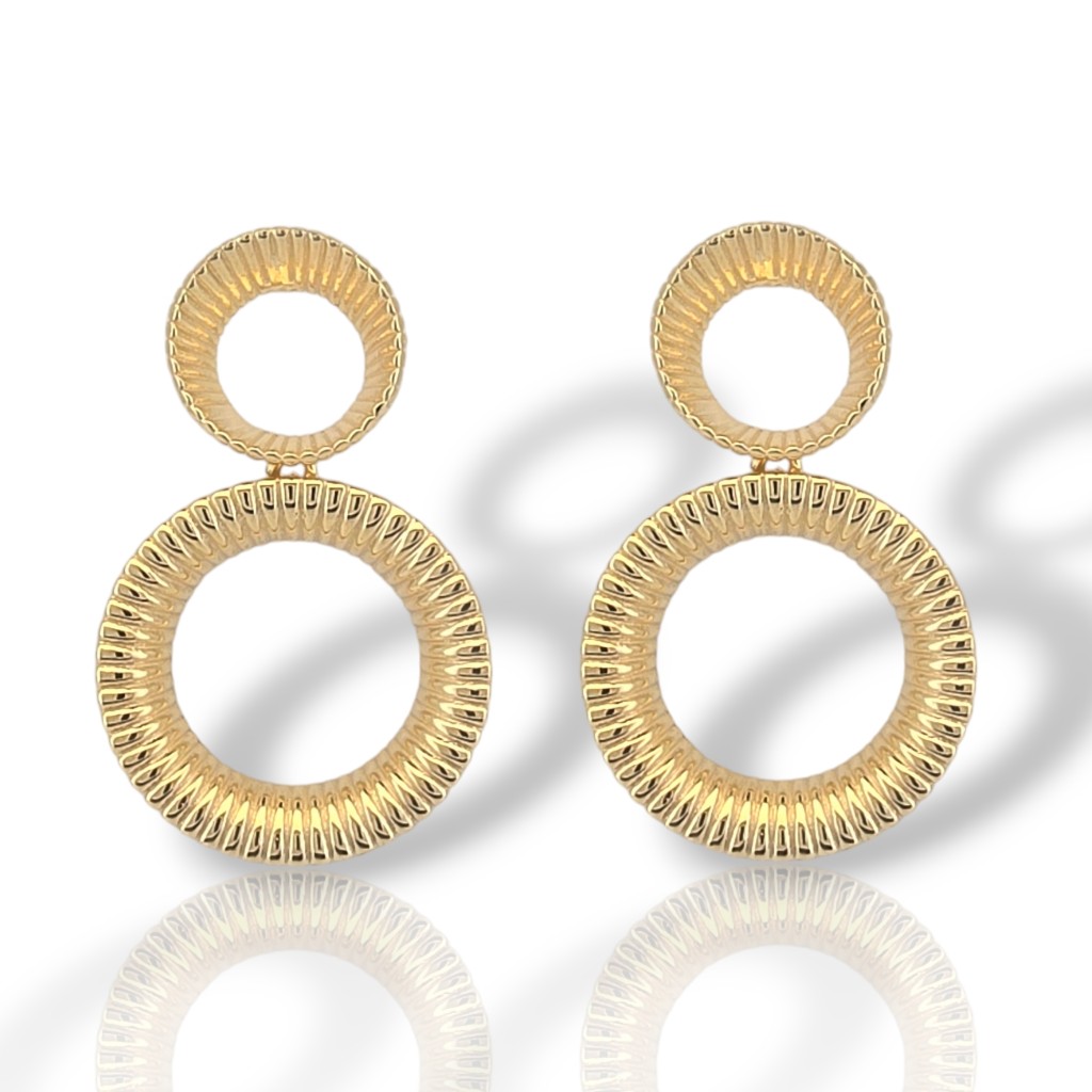 Gold plated silver 925º circle stud earrings (code FC0124553)